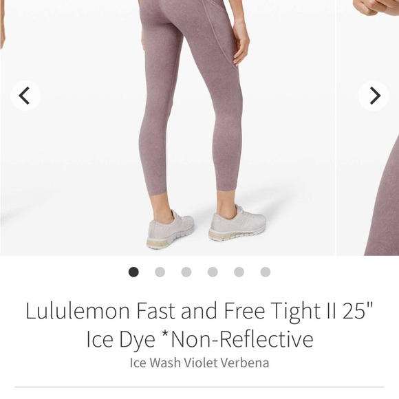 Lululemon Fast Free Tight II 25" Ice Dye Ice Wash Violet Verbena Size 4 - Picture 7 of 8
